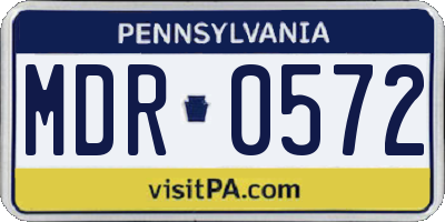 PA license plate MDR0572