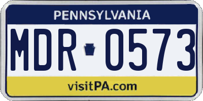 PA license plate MDR0573