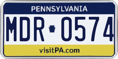 PA license plate MDR0574