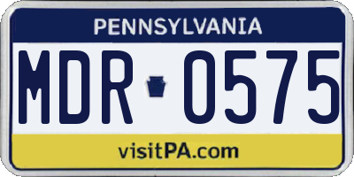 PA license plate MDR0575