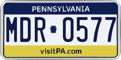 PA license plate MDR0577