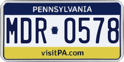 PA license plate MDR0578