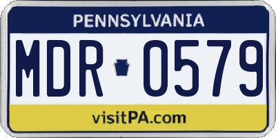 PA license plate MDR0579