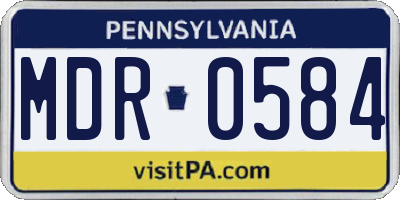 PA license plate MDR0584