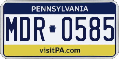PA license plate MDR0585