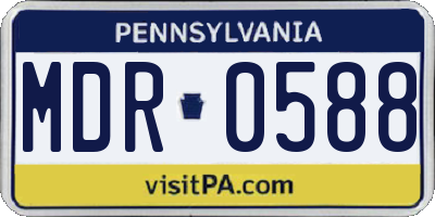 PA license plate MDR0588