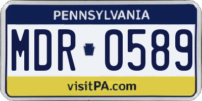 PA license plate MDR0589