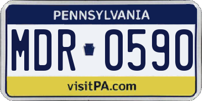 PA license plate MDR0590