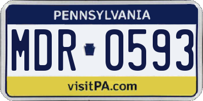 PA license plate MDR0593