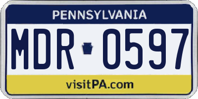 PA license plate MDR0597