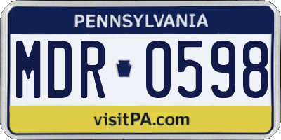 PA license plate MDR0598