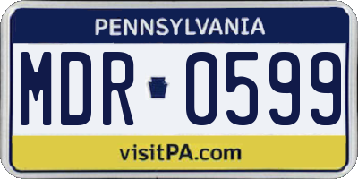 PA license plate MDR0599