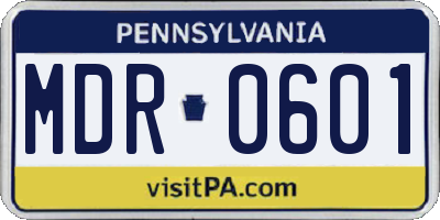 PA license plate MDR0601