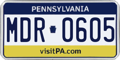 PA license plate MDR0605