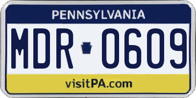 PA license plate MDR0609