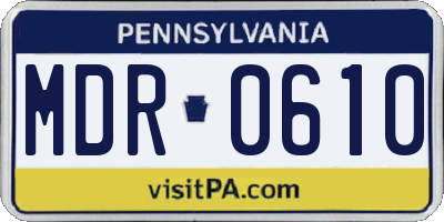 PA license plate MDR0610