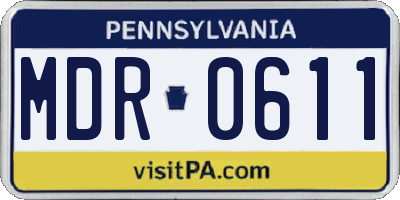 PA license plate MDR0611