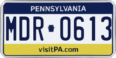 PA license plate MDR0613