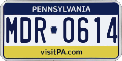 PA license plate MDR0614