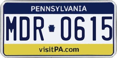 PA license plate MDR0615