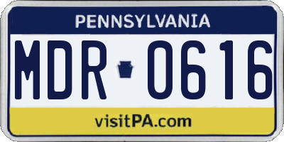 PA license plate MDR0616