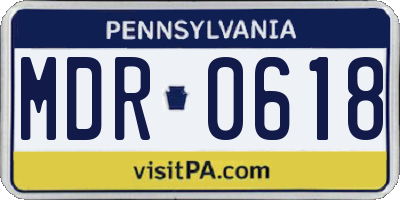 PA license plate MDR0618