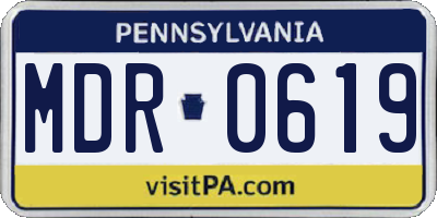 PA license plate MDR0619