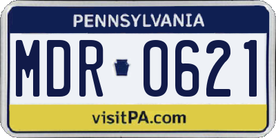 PA license plate MDR0621
