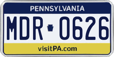 PA license plate MDR0626