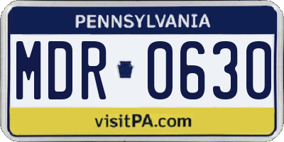 PA license plate MDR0630