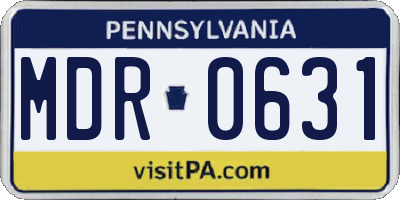PA license plate MDR0631