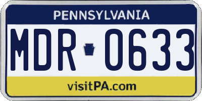 PA license plate MDR0633