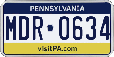 PA license plate MDR0634