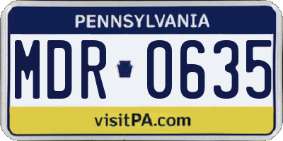 PA license plate MDR0635