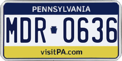 PA license plate MDR0636