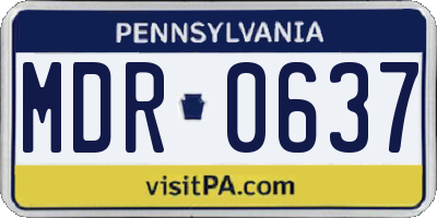 PA license plate MDR0637