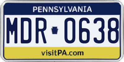 PA license plate MDR0638
