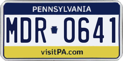 PA license plate MDR0641