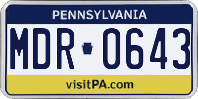 PA license plate MDR0643