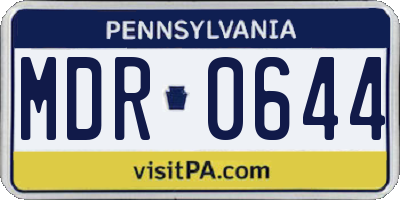PA license plate MDR0644