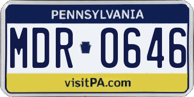 PA license plate MDR0646
