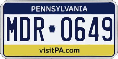 PA license plate MDR0649
