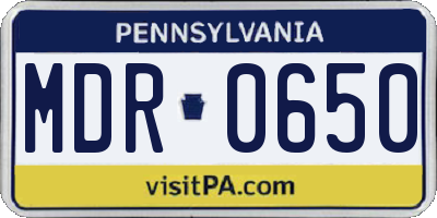 PA license plate MDR0650