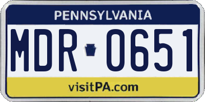 PA license plate MDR0651