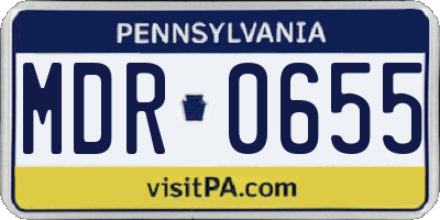 PA license plate MDR0655