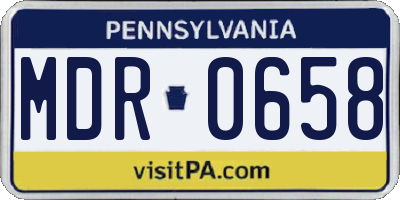 PA license plate MDR0658