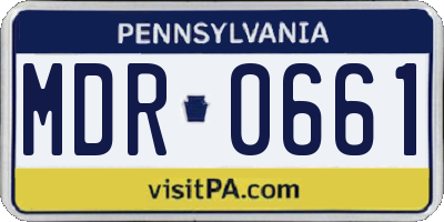 PA license plate MDR0661