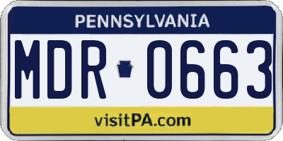 PA license plate MDR0663