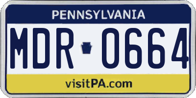 PA license plate MDR0664