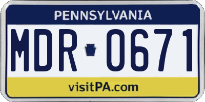 PA license plate MDR0671